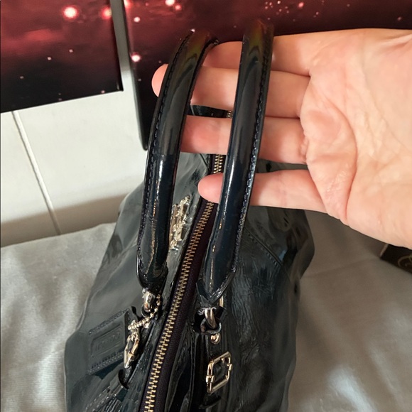 Coach Navy Madison Sophia Patent Leather Satchel - Picture 7 of 12